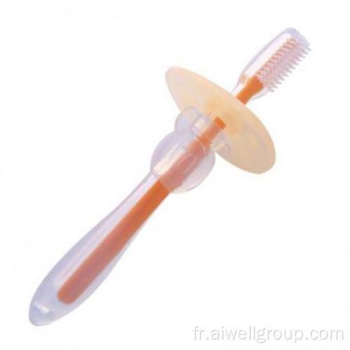 Brosse à dents en silicone pour bébé en silicone transparent